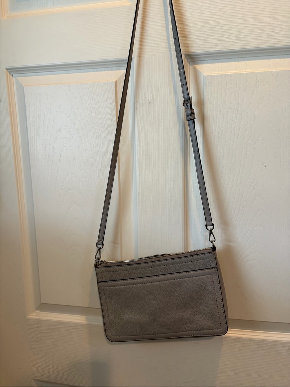 MICHAEL KORS 3-IN-1 CROSSBODY BAG "MAISIE" MEDIUM PEBBLED LEATHER PEARL GREY - Picture 6 of 7
